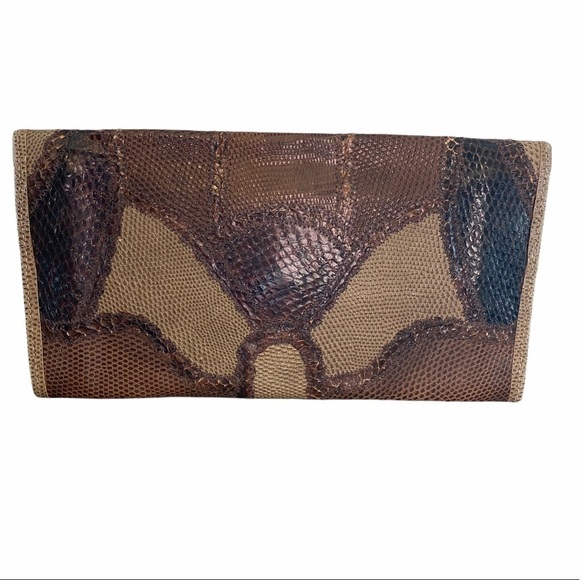 Carlos Falchi Vintage Snakeskin & Lizard Envelope Clutch - Picture 3 of 6